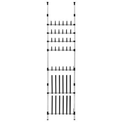 vidaXL Telescopic Shoe Rack with Rods Aluminium