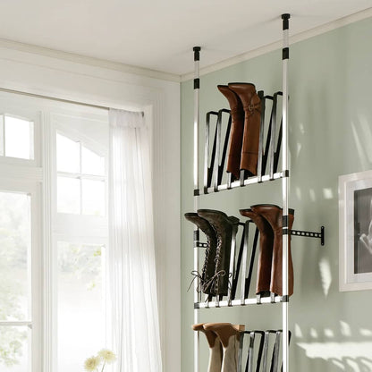 vidaXL Telescopic Boot Rack with Rods Aluminium