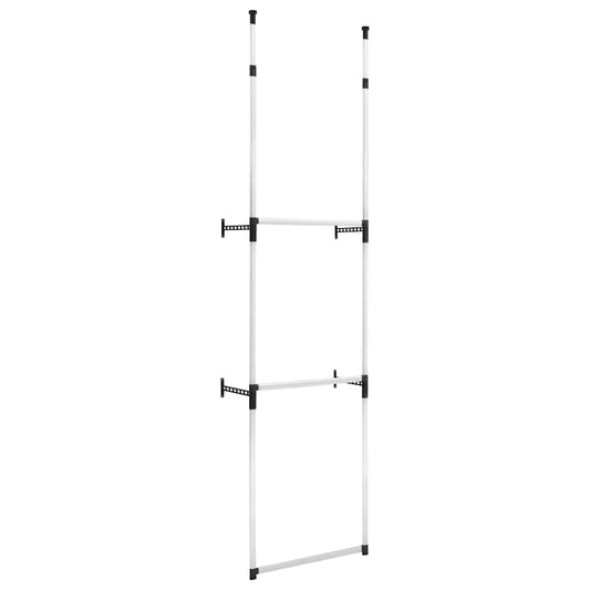 vidaXL Telescopic Wardrobe System with Rods Aluminium
