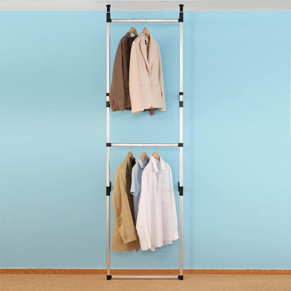 vidaXL Telescopic Wardrobe System with Rods Aluminium