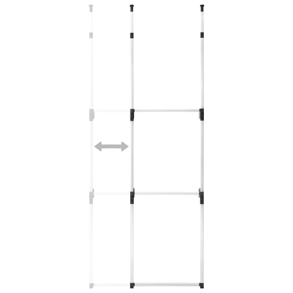 321112 vidaXL Telescopic Wardrobe System with Rods Aluminium