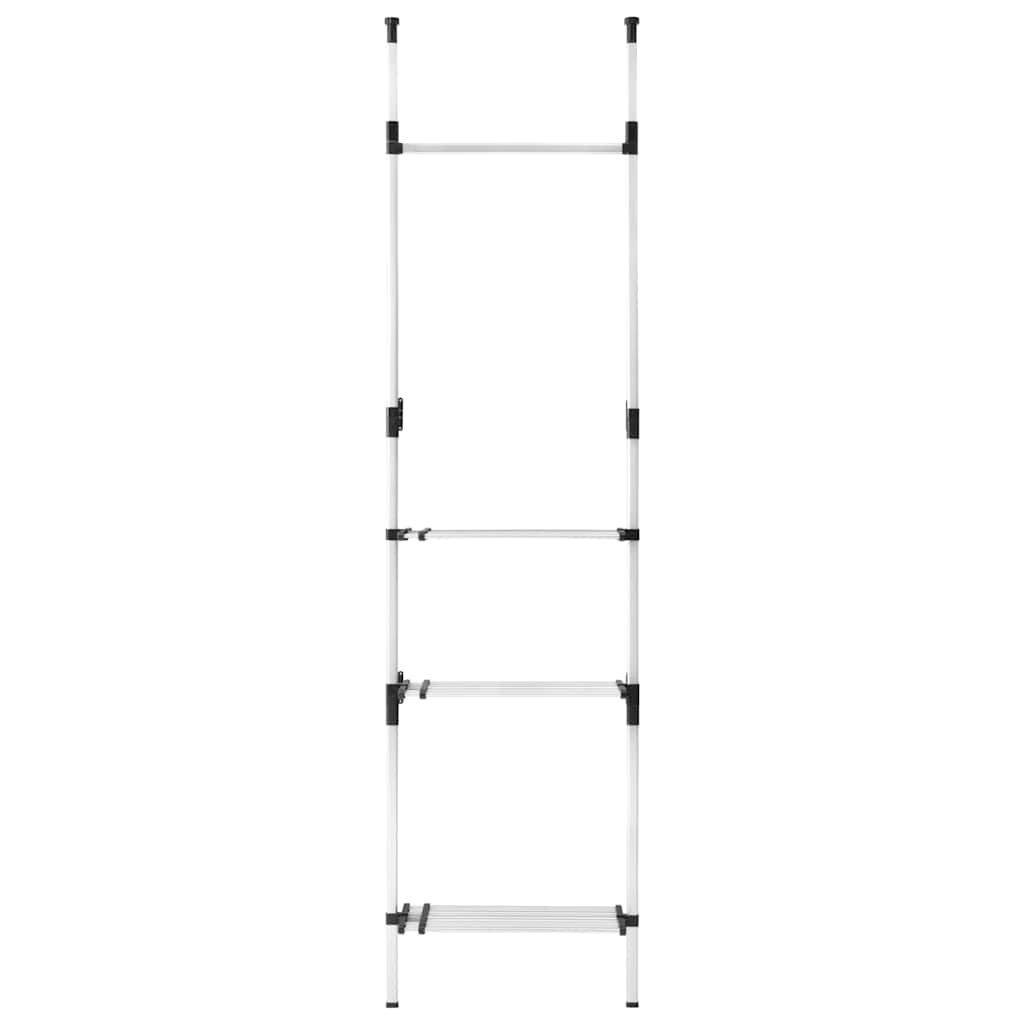 vidaXL Telescopic Wardrobe System with Rods and Shelf Aluminium