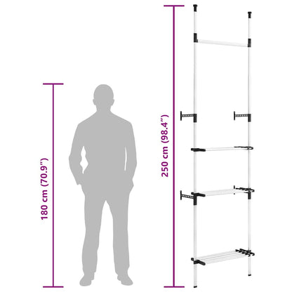 vidaXL Telescopic Wardrobe System with Rods and Shelf Aluminium