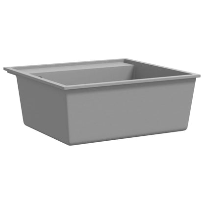 vidaXL Kitchen Sink with Overflow Hole Grey Granite