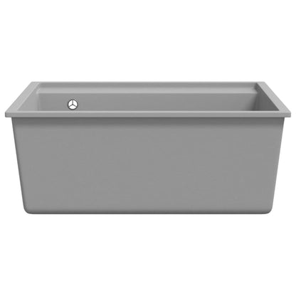 vidaXL Kitchen Sink with Overflow Hole Grey Granite