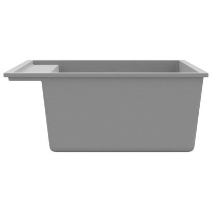 vidaXL Kitchen Sink with Overflow Hole Grey Granite