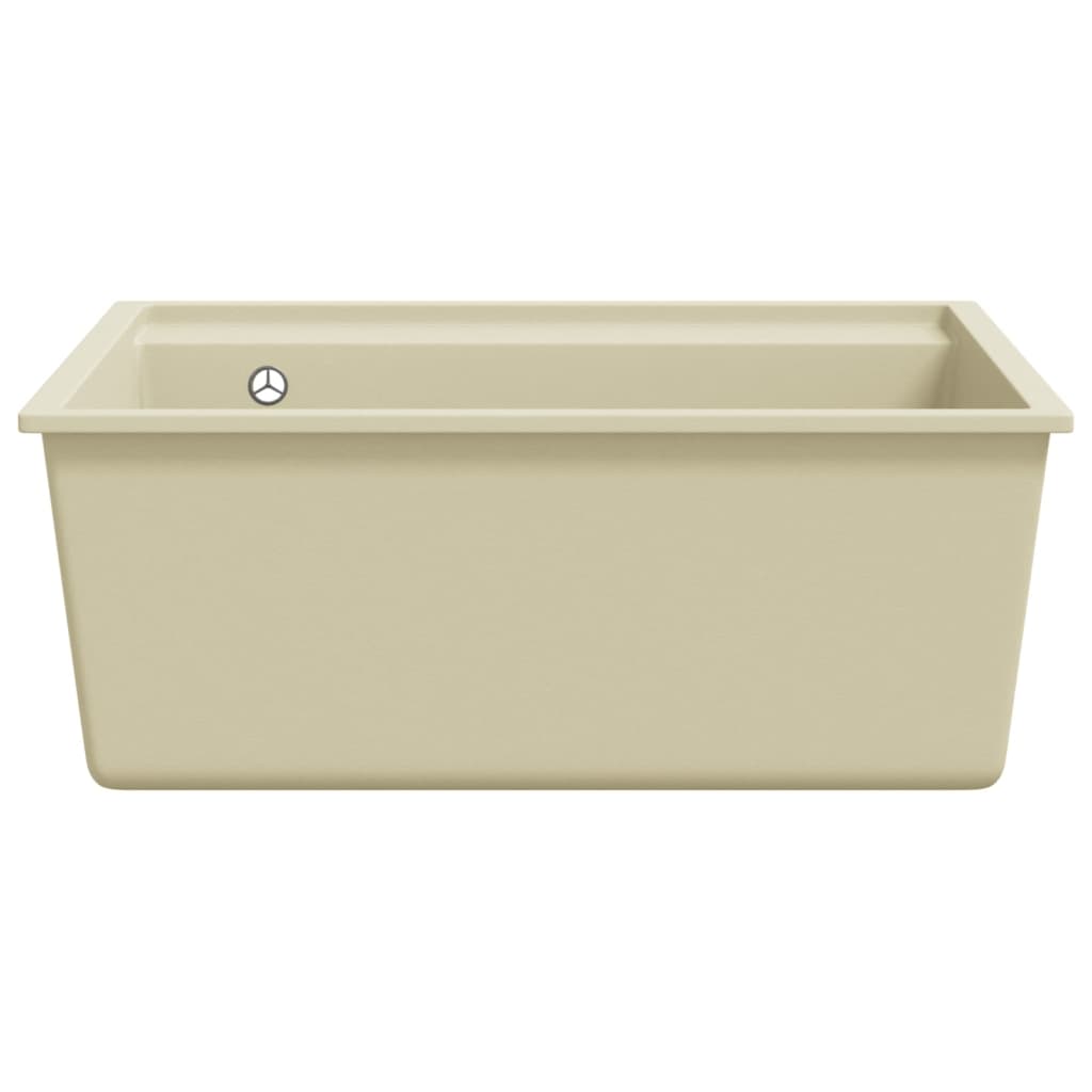 vidaXL Kitchen Sink with Overflow Hole Beige Granite