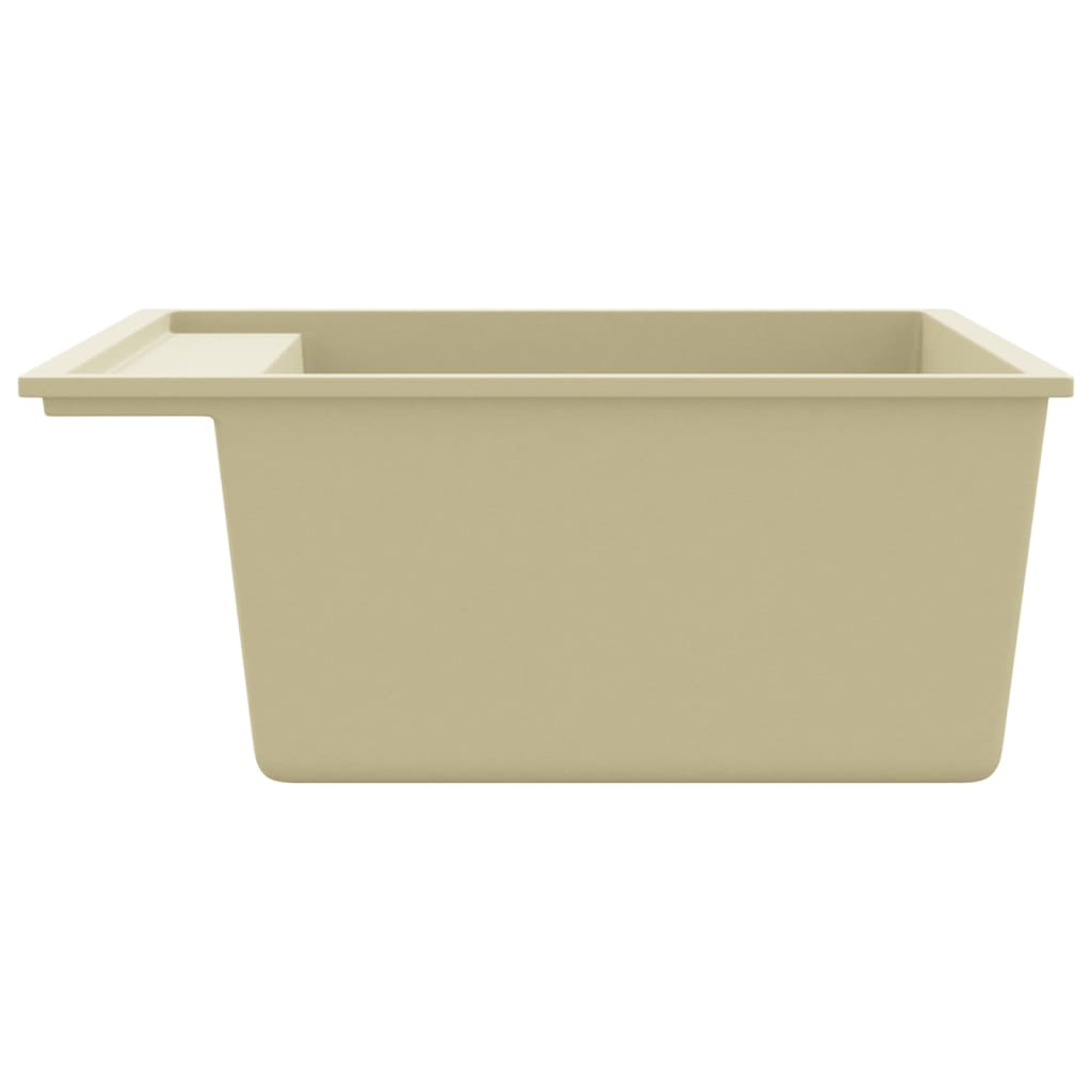 vidaXL Kitchen Sink with Overflow Hole Beige Granite