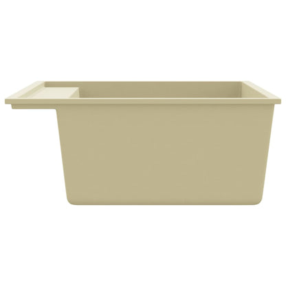 vidaXL Kitchen Sink with Overflow Hole Beige Granite