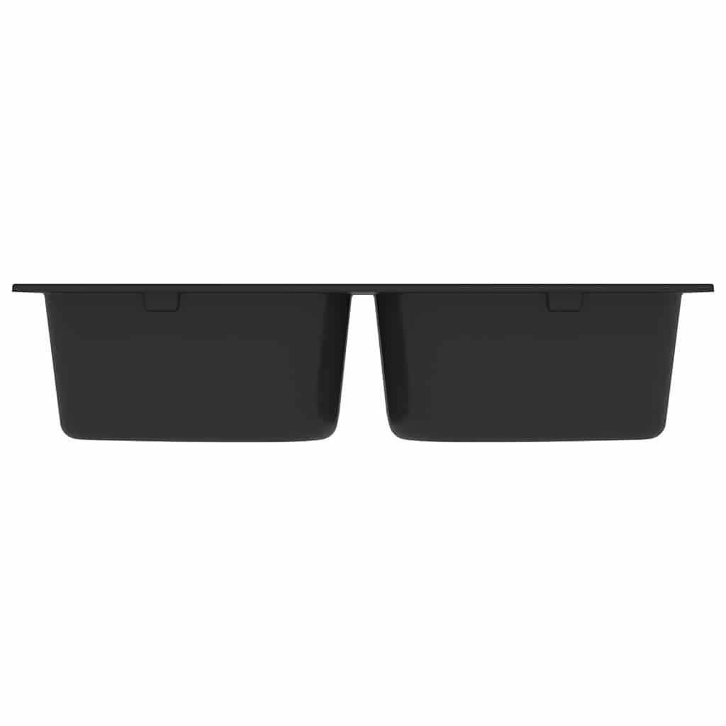 vidaXL Kitchen Sink Black 76 x 48 x 30 cm Granite