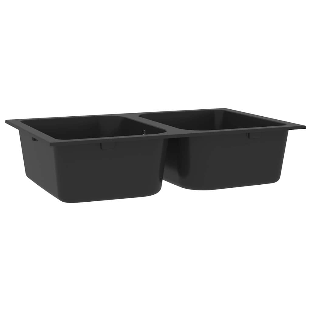 vidaXL Kitchen Sink Black 76 x 48 x 30 cm Granite