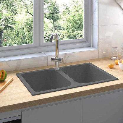 vidaXL Kitchen Sink Grey 76 x 48 x 30 cm Granite