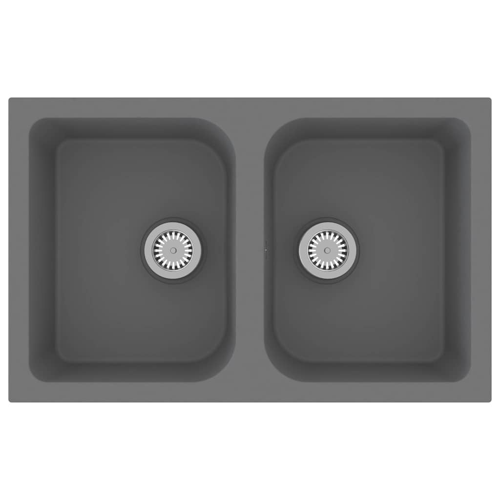 vidaXL Kitchen Sink Grey 76 x 48 x 30 cm Granite