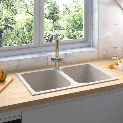 vidaXL Kitchen Sink Beige 76 x 48 x 30 cm Granite
