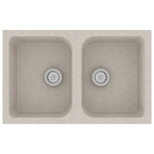 vidaXL Kitchen Sink Beige 76 x 48 x 30 cm Granite
