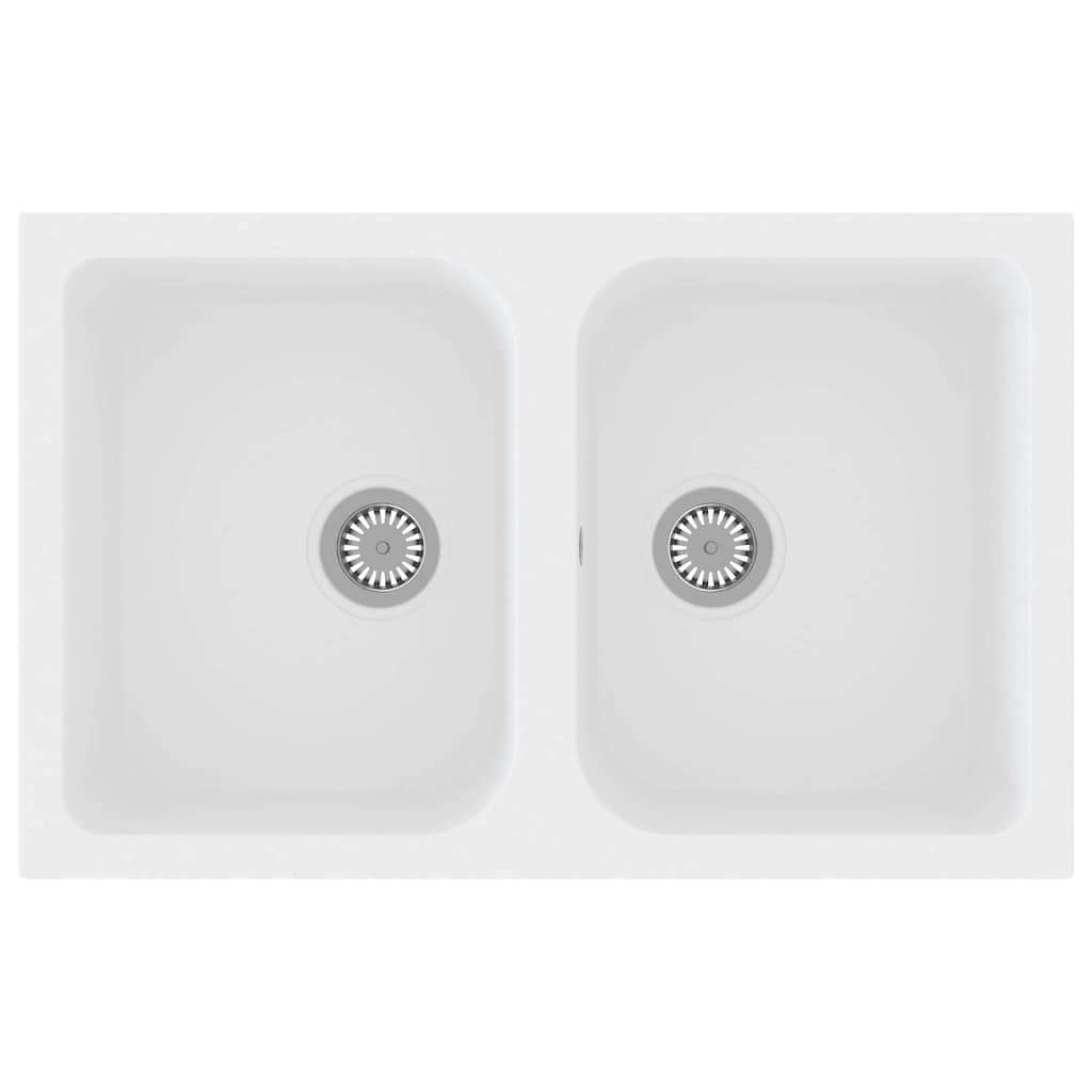 vidaXL Kitchen Sink White 76 x 48 x 30 cm Granite