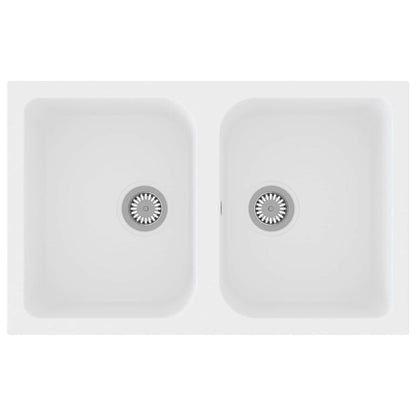 vidaXL Kitchen Sink White 76 x 48 x 30 cm Granite
