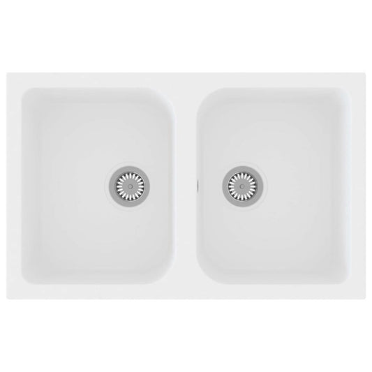vidaXL Kitchen Sink White 76 x 48 x 30 cm Granite