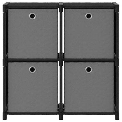 322599 vidaXL 4-Cube Display Shelf with Boxes Black 69x30x72,5 cm Fabric