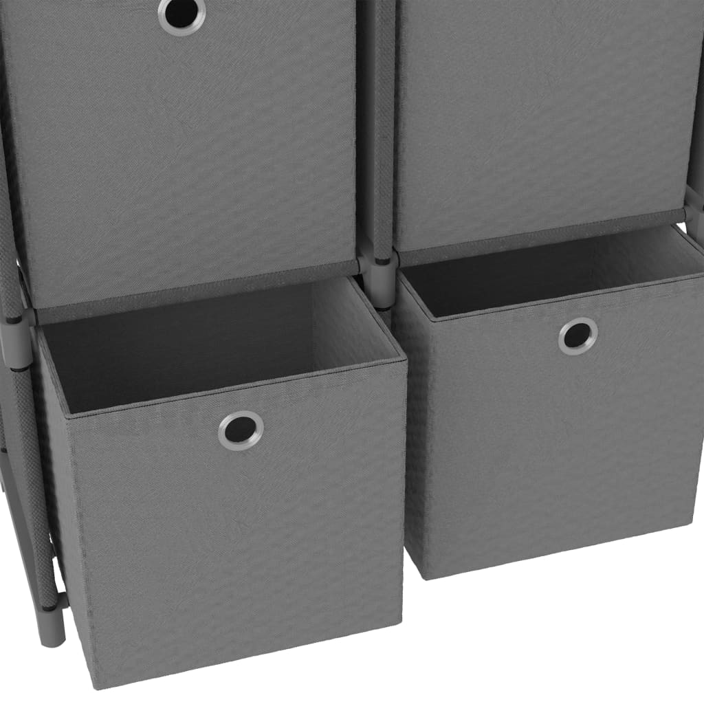 vidaXL 4-Cube Display Shelf with Boxes Grey 69x30x72.5 cm Fabric