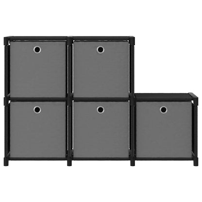 322603 vidaXL 5-Cube Display Shelf with Boxes Black 103x30x72,5 cm Fabric