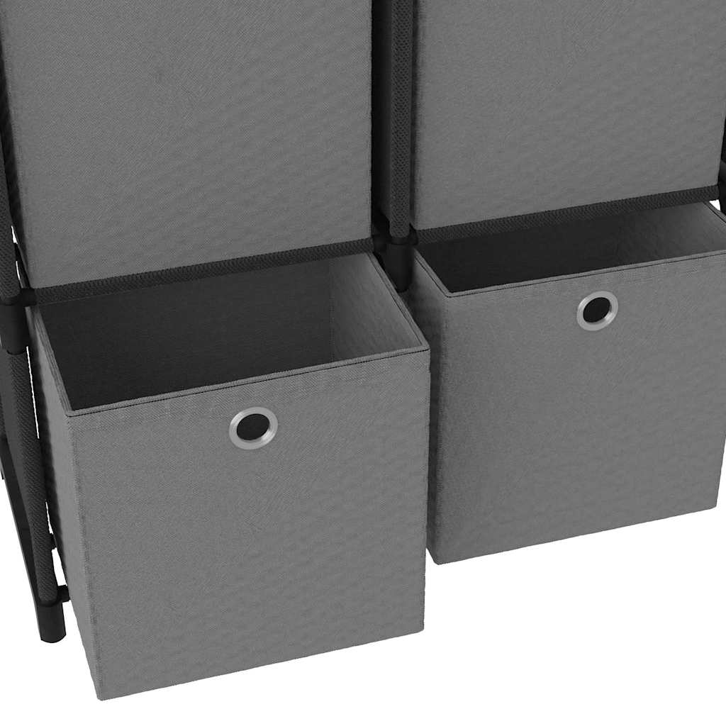 322603 vidaXL 5-Cube Display Shelf with Boxes Black 103x30x72,5 cm Fabric