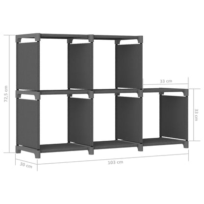 vidaXL 5-Cube Display Shelf Grey 103x30x72.5 cm Fabric