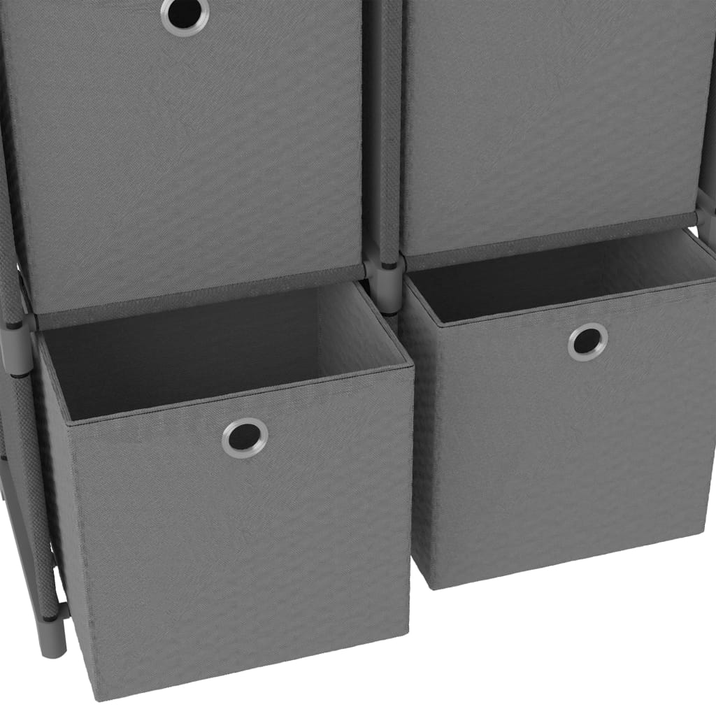 vidaXL 5-Cube Display Shelf with Boxes Grey 103x30x72.5 cm Fabric