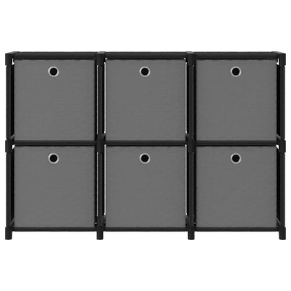 vidaXL 6-Cube Display Shelf with Boxes Black 103x30x72.5 cm Fabric