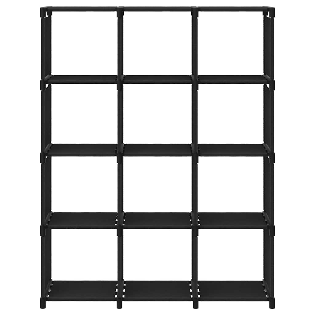 vidaXL 12-Cube Display Shelf Black 103x30x141 cm Fabric