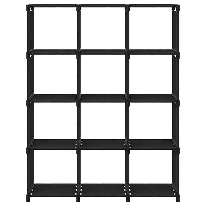 vidaXL 12-Cube Display Shelf Black 103x30x141 cm Fabric