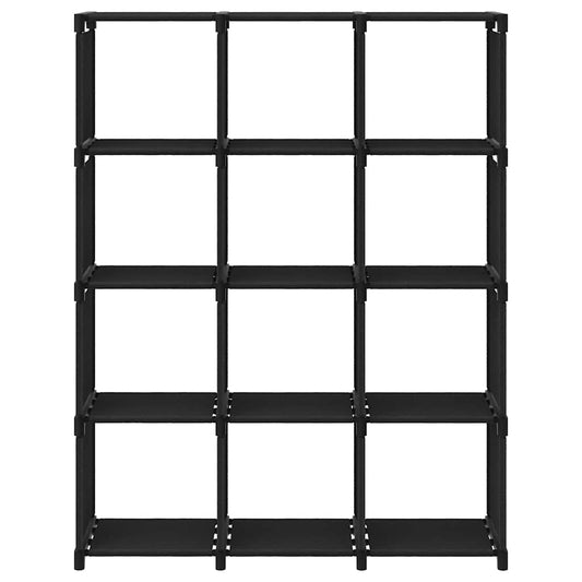 vidaXL 12-Cube Display Shelf Black 103x30x141 cm Fabric