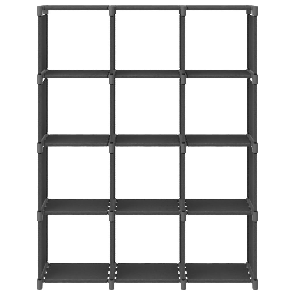 vidaXL 12-Cube Display Shelf Grey 103x30x141 cm Fabric