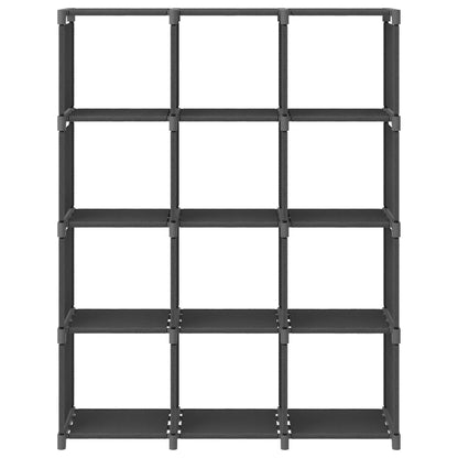 vidaXL 12-Cube Display Shelf Grey 103x30x141 cm Fabric