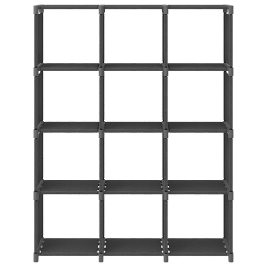 vidaXL 12-Cube Display Shelf Grey 103x30x141 cm Fabric