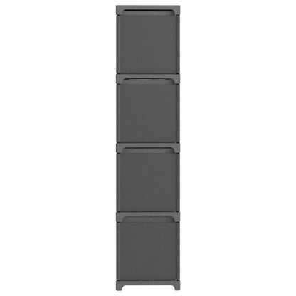 vidaXL 12-Cube Display Shelf with Boxes Grey 103x30x141 cm Fabric
