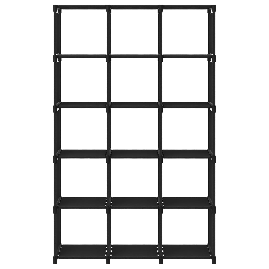vidaXL 15-Cube Display Shelf Black 103x30x175.5 cm Fabric