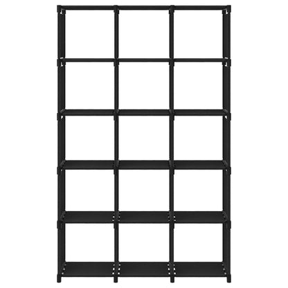 vidaXL 15-Cube Display Shelf Black 103x30x175.5 cm Fabric