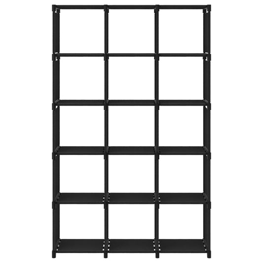 vidaXL 15-Cube Display Shelf Black 103x30x175.5 cm Fabric