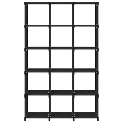 322618 vidaXL 15-Cube Display Shelf Black 103x30x175,5 cm Fabric