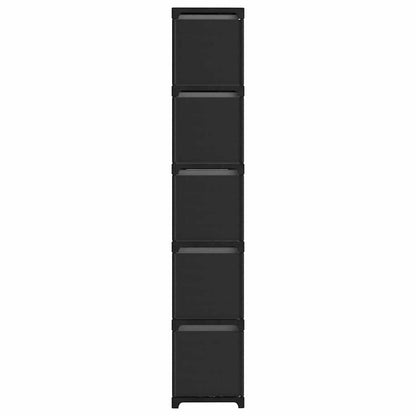 322619 vidaXL 15-Cube Display Shelf with Boxes Black 103x30x175,5 cm Fabric