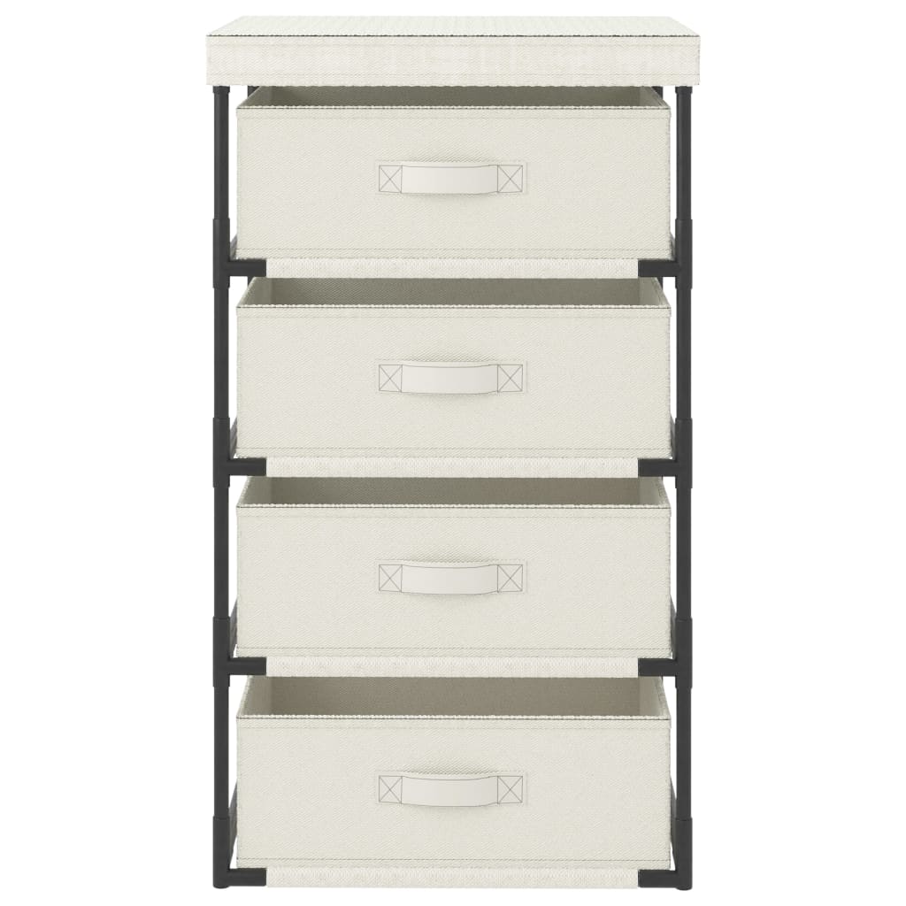 vidaXL Storage Rack with 4 Fabric Baskets Steel Cream