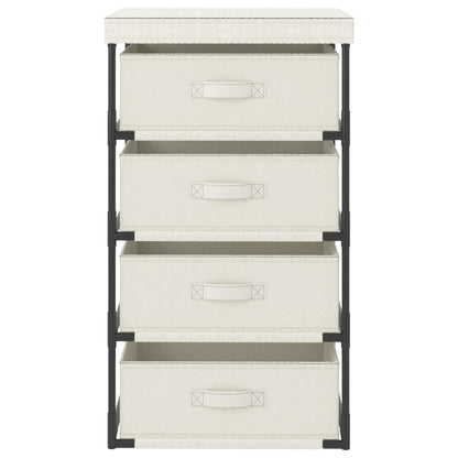 vidaXL Storage Rack with 4 Fabric Baskets Steel Cream