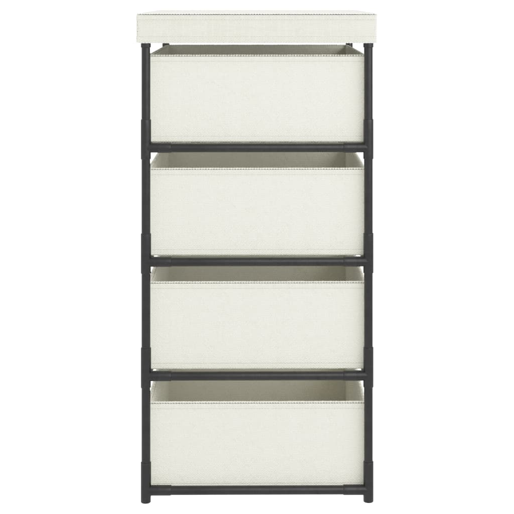 vidaXL Storage Rack with 4 Fabric Baskets Steel Cream