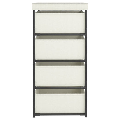 vidaXL Storage Rack with 4 Fabric Baskets Steel Cream