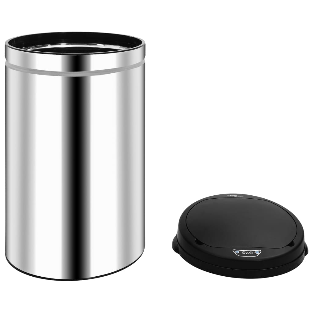 vidaXL Automatic Sensor Dustbin 40 L Stainless Steel