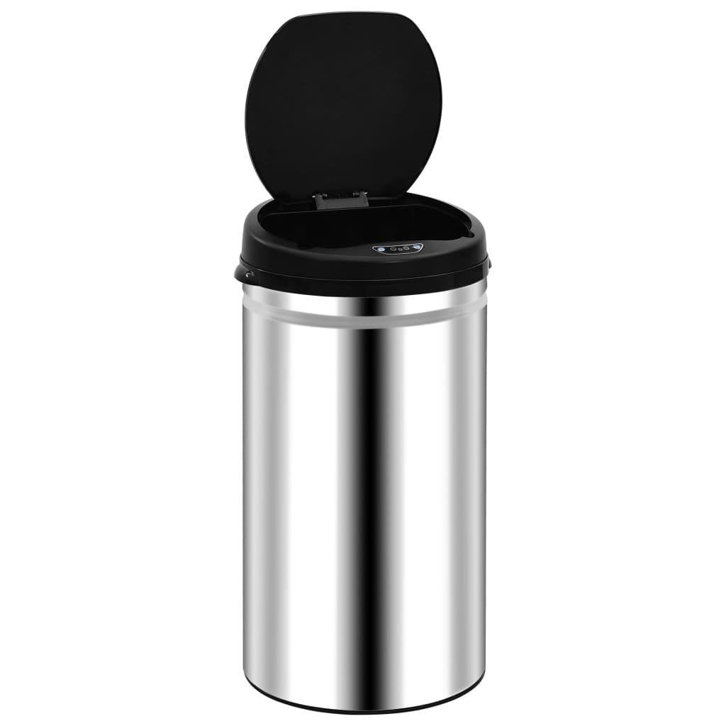 vidaXL Automatic Sensor Dustbin 50 L Stainless Steel