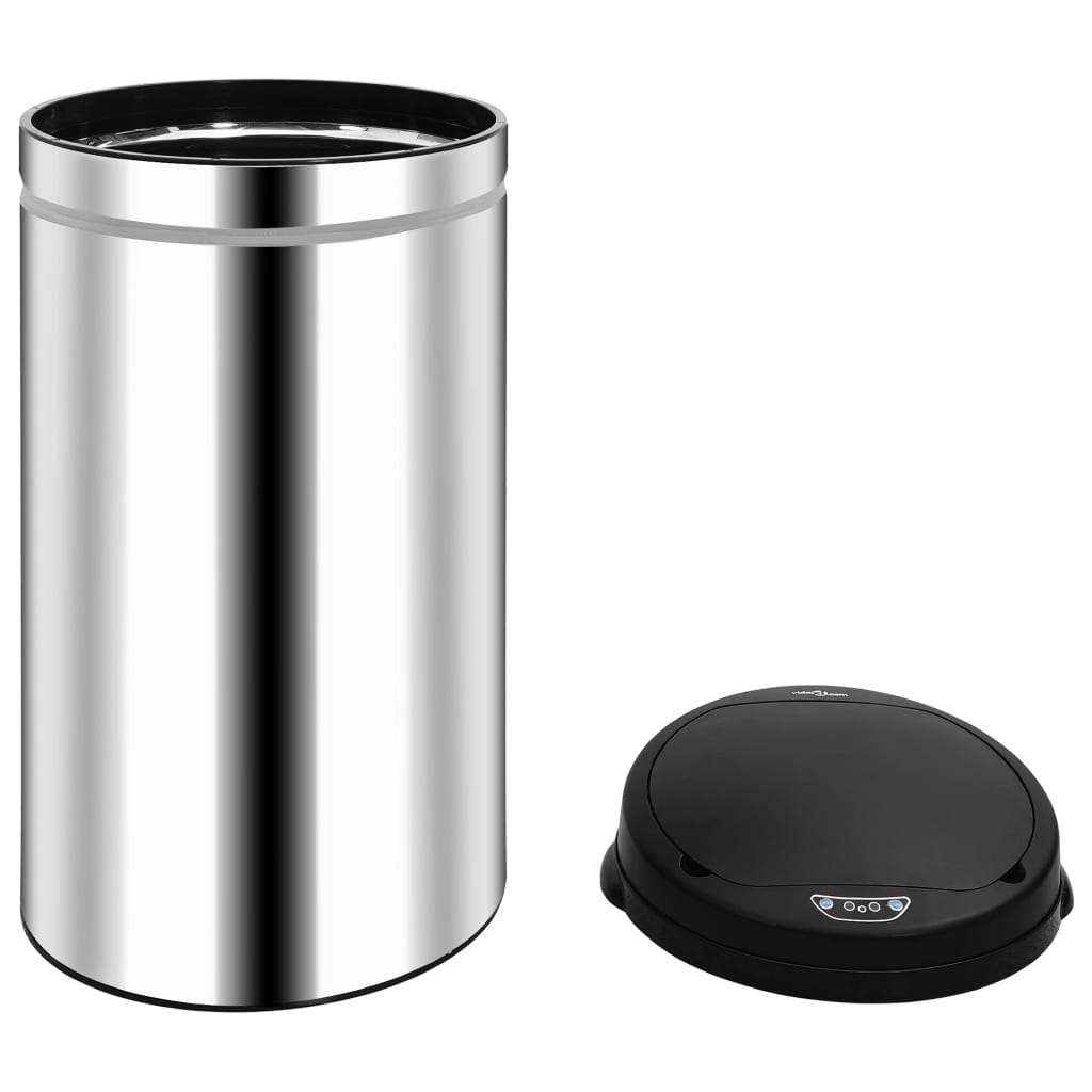 vidaXL Automatic Sensor Dustbin 50 L Stainless Steel