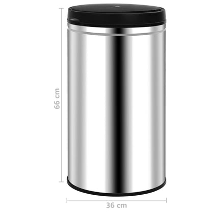 vidaXL Automatic Sensor Dustbin 60 L Stainless Steel