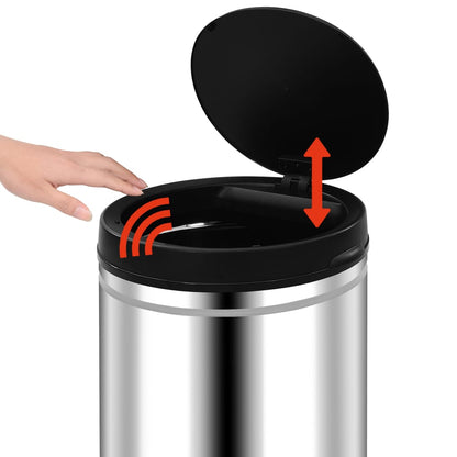 vidaXL Automatic Sensor Dustbin 80 L Stainless Steel